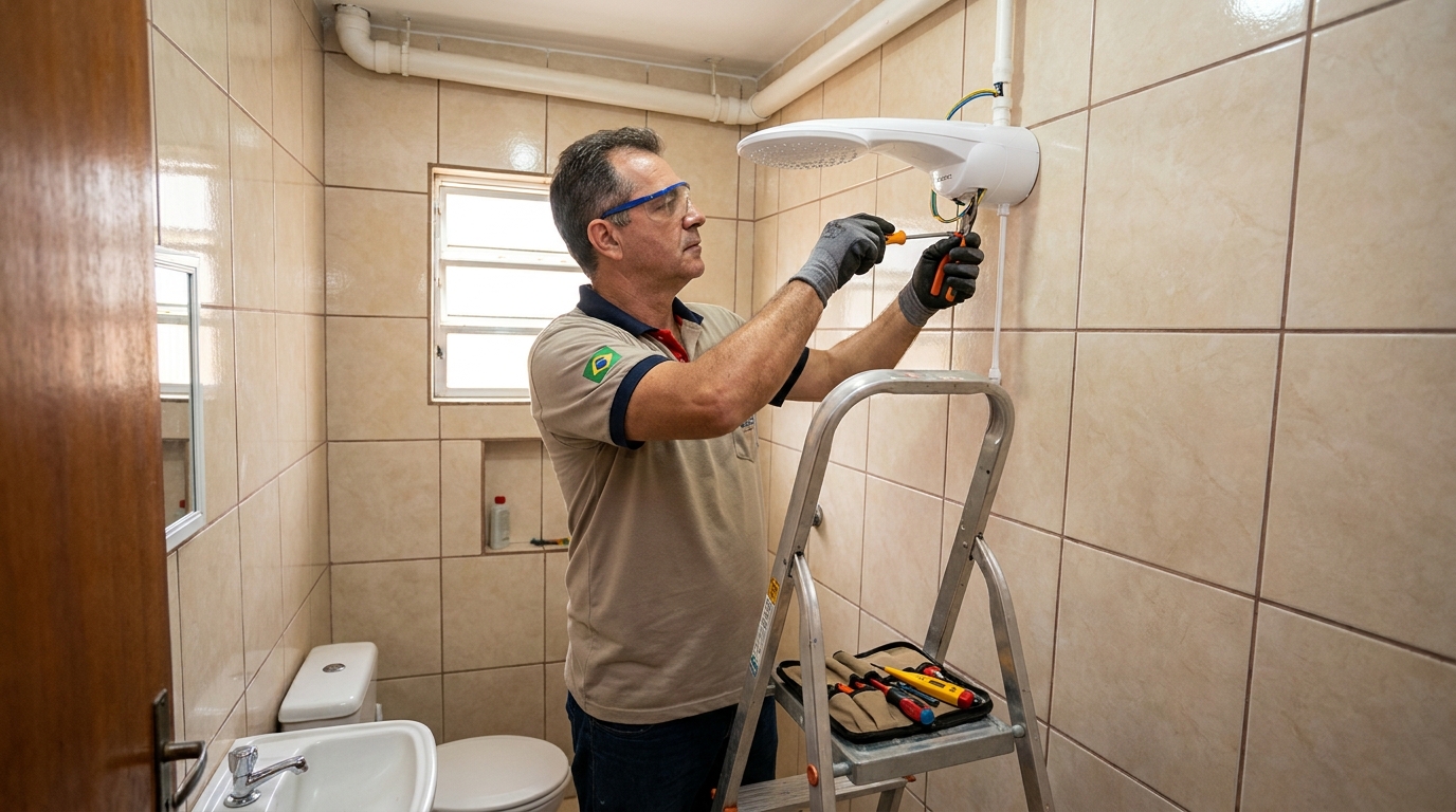 Instalação com pressurizador em Serra-ES
